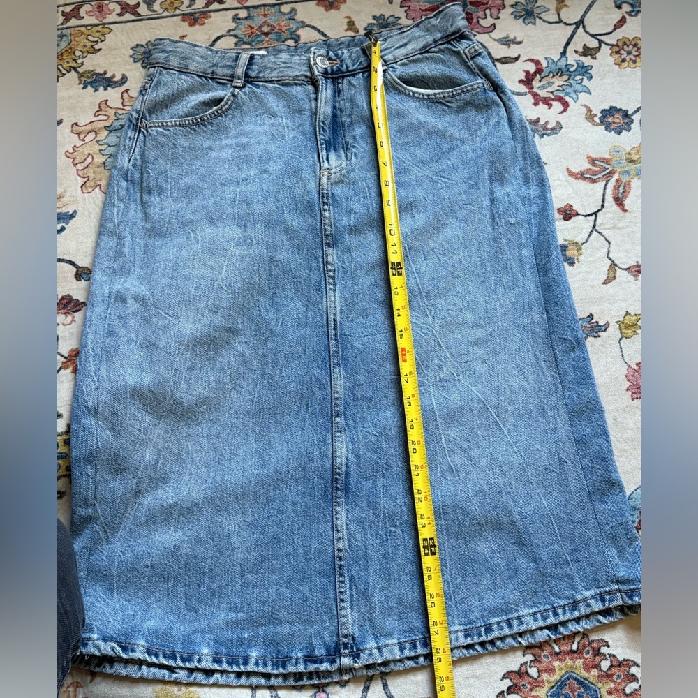 Zara Denim midi skirt